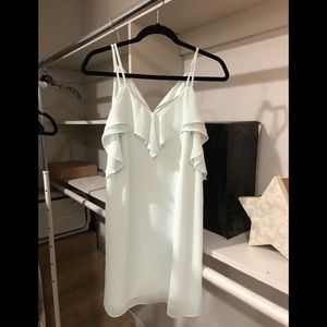 Frosted Blue Ruffles Mini Dress